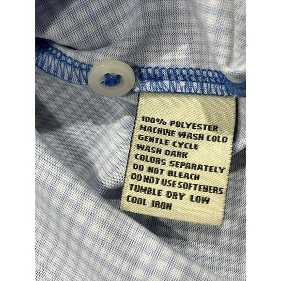 DONALD ROSS Mens Sz L Blue White Plaid Short Sleeve Golf Polo Shirt Nemacolin CC - Picture 8 of 9